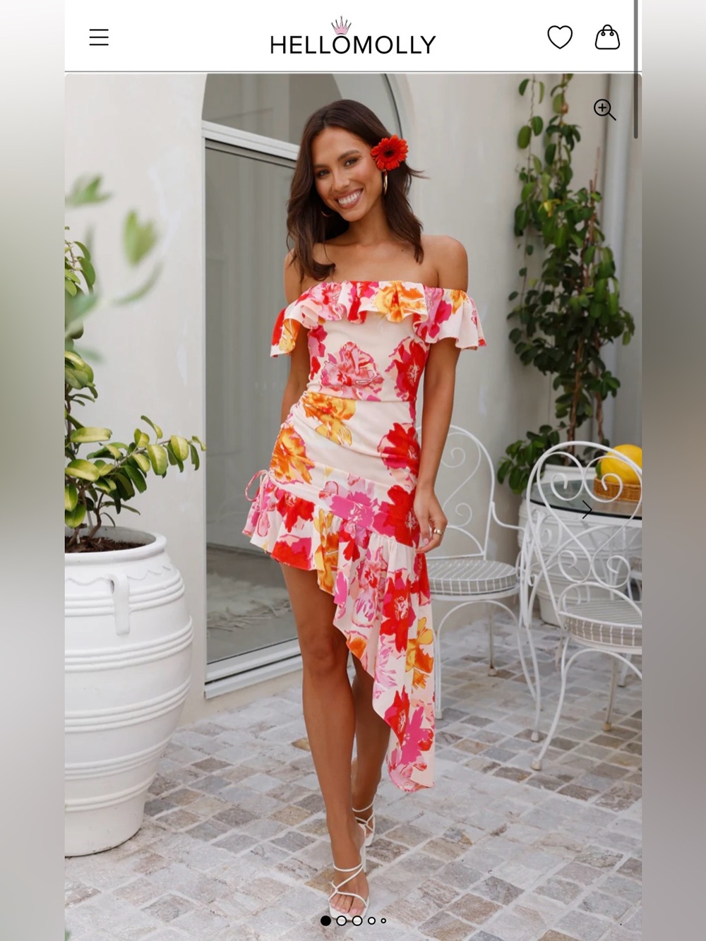 Hello Molly Tropical off the shoulder dress